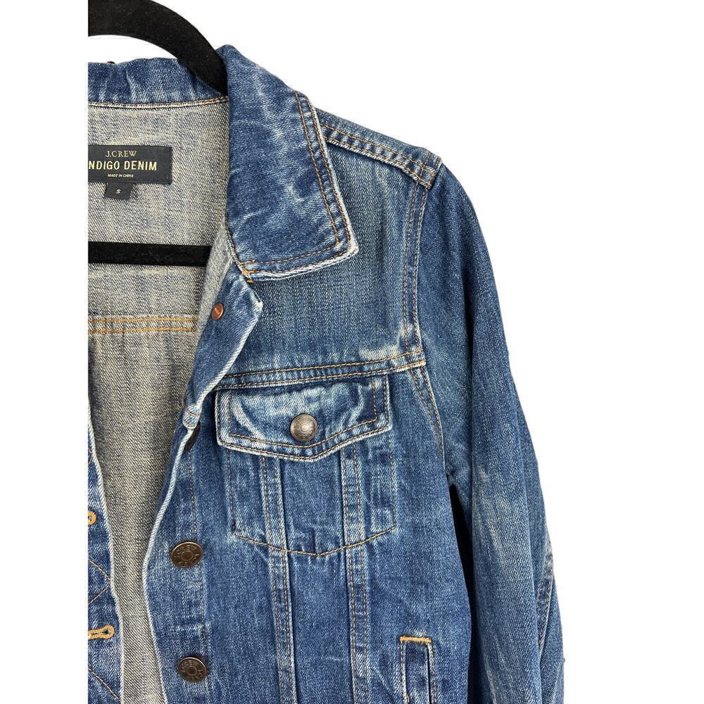 J Crew 100% Cotton Indigo Denim Jacket Size S - Picture 4 of 8